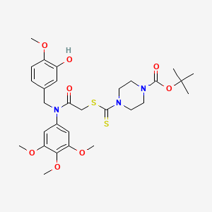 molecular formula C29H39N3O8S2 B12398725 tert-butyl 4-[2-[N-[(3-hydroxy-4-methoxyphenyl)methyl]-3,4,5-trimethoxyanilino]-2-oxoethyl]sulfanylcarbothioylpiperazine-1-carboxylate 