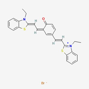 molecular formula C28H25BrN2OS2 B12398729 (6Z)-4-[(E)-2-(3-ethyl-1,3-benzothiazol-3-ium-2-yl)ethenyl]-6-[(2Z)-2-(3-ethyl-1,3-benzothiazol-2-ylidene)ethylidene]cyclohexa-2,4-dien-1-one;bromide 