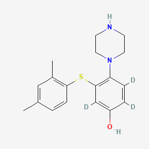 molecular formula C18H22N2OS B12398737 2,3,6-trideuterio-5-(2,4-dimethylphenyl)sulfanyl-4-piperazin-1-ylphenol 