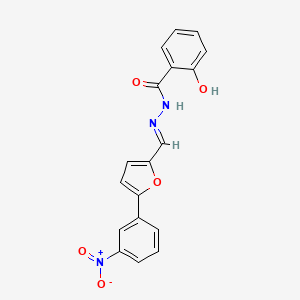 molecular formula C18H13N3O5 B1239875 2-hydroxy-N-[[5-(3-nitrophenyl)furan-2-yl]methylideneamino]benzamide 
