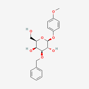 molecular formula C20H24O7 B12398757 (2R,3S,4S,5R,6S)-4-(Benzyloxy)-2-(hydroxymethyl)-6-(4-methoxyphenoxy)tetrahydro-2H-pyran-3,5-diol 