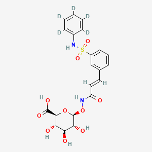 molecular formula C21H22N2O10S B12398788 Belinostat glucuronide-d5 