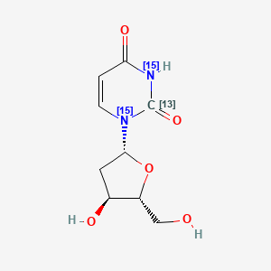 1-[(2R,4S,5R)-4-hydroxy-5-(hydroxymethyl)oxolan-2-yl](213C,1,3-15N2)pyrimidine-2,4-dione