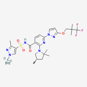 molecular formula C26H34F3N7O4S B12398842 Elexacaftor-13C,d3 