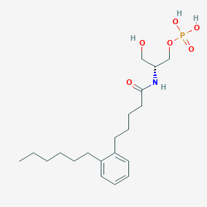 molecular formula C20H34NO6P B12398866 [(2~{R})-2-[5-(2-hexylphenyl)pentanoylamino]-3-oxidanyl-propyl] dihydrogen phosphate 