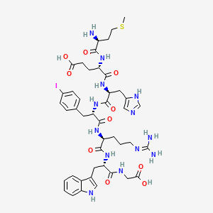 molecular formula C44H58IN13O10S B12398995 (4S)-4-[[(2S)-2-amino-4-methylsulfanylbutanoyl]amino]-5-[[(2S)-1-[[(2S)-1-[[(2S)-1-[[(2S)-1-(carboxymethylamino)-3-(1H-indol-3-yl)-1-oxopropan-2-yl]amino]-5-(diaminomethylideneamino)-1-oxopentan-2-yl]amino]-3-(4-iodophenyl)-1-oxopropan-2-yl]amino]-3-(1H-imidazol-5-yl)-1-oxopropan-2-yl]amino]-5-oxopentanoic acid 