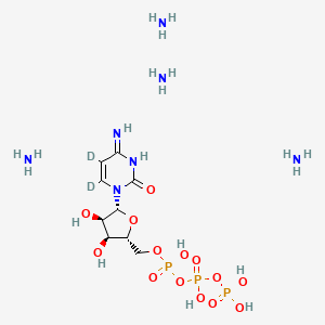 molecular formula C9H28N7O14P3 B12399044 Cytidine 5'-triphosphate (ammonium salt)-d2 