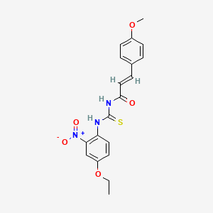 molecular formula C19H19N3O5S B1239906 N-{[(4-ethoxy-2-nitrophenyl)amino]carbonothioyl}-3-(4-methoxyphenyl)acrylamide 