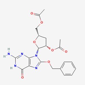 [(2S,4S,5R)-4-acetyloxy-5-(2-amino-6-oxo-8-phenylmethoxy-1H-purin-9-yl)oxolan-2-yl]methyl acetate