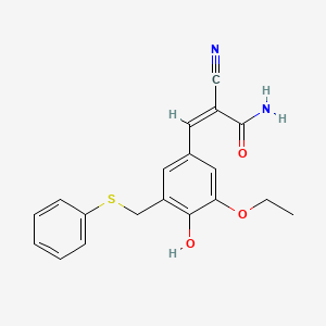 molecular formula C19H18N2O3S B1239910 2-Cyano-3-[3-ethoxy-4-hydroxy-5-[(phenylthio)methyl]phenyl]-2-propenamide 