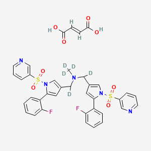 molecular formula C37H31F2N5O8S2 B12399155 Vonoprazan impurity 11-d5 (fumarate) 