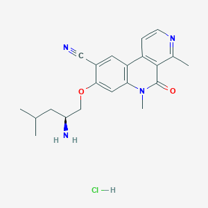 8-[(2S)-2-amino-4-methylpentoxy]-4,6-dimethyl-5-oxobenzo[c][2,7]naphthyridine-9-carbonitrile;hydrochloride