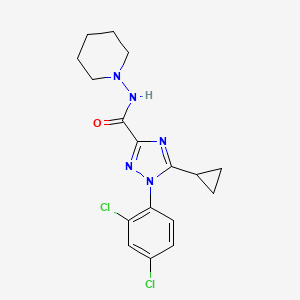 5-cyclopropyl-1-(2,4-dichlorophenyl)-N-piperidin-1-yl-1,2,4-triazole-3-carboxamide