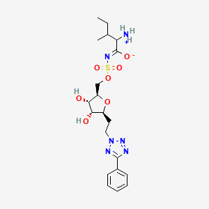 molecular formula C20H30N6O7S B12399364 (1Z)-2-azaniumyl-N-[[(2R,3S,4R,5S)-3,4-dihydroxy-5-[2-(5-phenyltetrazol-2-yl)ethyl]oxolan-2-yl]methoxysulfonyl]-3-methylpentanimidate 