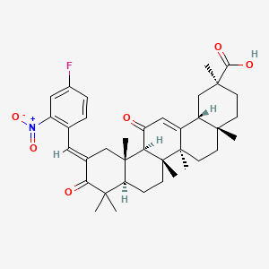 molecular formula C37H46FNO6 B12399365 (2S,4aS,6aR,6aS,6bR,8aR,11E,12aS,14bR)-11-[(4-fluoro-2-nitrophenyl)methylidene]-2,4a,6a,6b,9,9,12a-heptamethyl-10,13-dioxo-3,4,5,6,6a,7,8,8a,12,14b-decahydro-1H-picene-2-carboxylic acid 