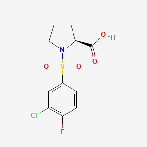 molecular formula C11H11ClFNO4S B12399367 (2S)-1-(3-chloro-4-fluorophenyl)sulfonylpyrrolidine-2-carboxylic acid 