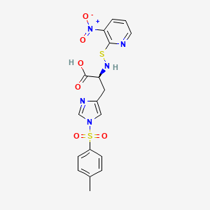 molecular formula C18H17N5O6S2 B12399395 N-Alpha-(3-Nitro-2-pyridinesulfenyl)-N-Im-tosyl-L-histidine 