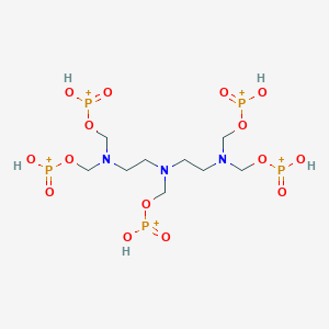 molecular formula C9H23N3O15P5+5 B1239942 [Bis[2-[bis[[hydroxy(oxo)phosphaniumyl]oxymethyl]amino]ethyl]amino]methoxy-hydroxy-oxophosphanium CAS No. 37107-08-7