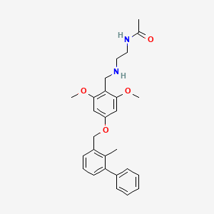 N-[2-[[2,6-dimethoxy-4-[(2-methyl-3-phenylphenyl)methoxy]phenyl]methylamino]ethyl]acetamide