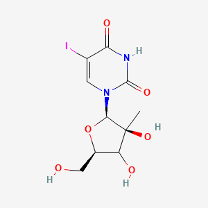 molecular formula C10H13IN2O6 B12399460 1-[(2R,3S,5R)-3,4-dihydroxy-5-(hydroxymethyl)-3-methyloxolan-2-yl]-5-iodopyrimidine-2,4-dione 