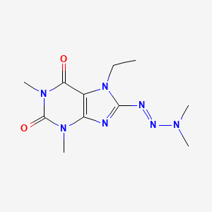 molecular formula C11H17N7O2 B1239950 8-[(E)-dimethylaminodiazenyl]-7-ethyl-1,3-dimethylpurine-2,6-dione CAS No. 85609-79-6