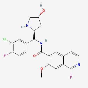 molecular formula C22H20ClF2N3O3 B12399513 N-[(3-chloro-4-fluorophenyl)-[(2S,4R)-4-hydroxypyrrolidin-2-yl]methyl]-1-fluoro-7-methoxyisoquinoline-6-carboxamide 