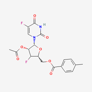 [(2R,4R,5R)-4-acetyloxy-3-fluoro-5-(5-fluoro-2,4-dioxopyrimidin-1-yl)oxolan-2-yl]methyl 4-methylbenzoate