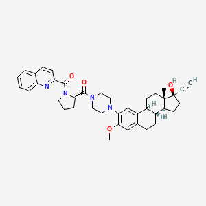 [4-[(8R,9S,13S,14S,17R)-17-ethynyl-17-hydroxy-3-methoxy-13-methyl-7,8,9,11,12,14,15,16-octahydro-6H-cyclopenta[a]phenanthren-2-yl]piperazin-1-yl]-[(2S)-1-(quinoline-2-carbonyl)pyrrolidin-2-yl]methanone