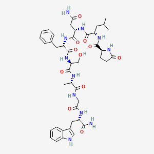 molecular formula C43H57N11O11 B12399600 pGlu-Leu-Asn-Phe-Ser-Ala-Gly-TrpNH2 