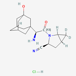 molecular formula C18H26ClN3O2 B12399650 Saxagliptin-13C,d2 (hydrochloride) 