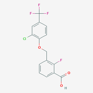 molecular formula C15H9ClF4O3 B12399665 3-[[2-Chloro-4-(trifluoromethyl)phenoxy]methyl]-2-fluoro-benzoic acid 