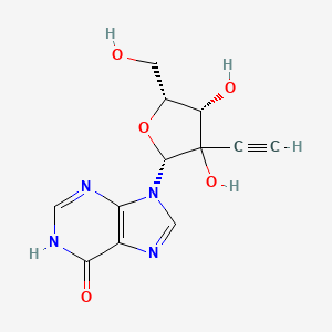 molecular formula C12H12N4O5 B12399766 9-[(2R,4S,5R)-3-ethynyl-3,4-dihydroxy-5-(hydroxymethyl)oxolan-2-yl]-1H-purin-6-one 