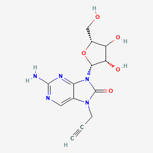 molecular formula C13H15N5O5 B12399785 2-Amino-7-propargyl-7,8-dihydro-8-oxo-9-(beta-D-xylofuranosyl)purine 