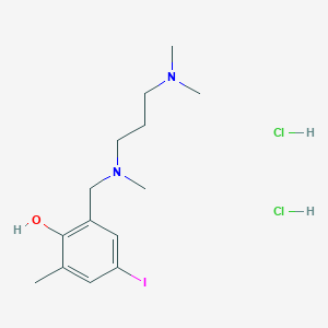 B1239982 1-(2-Hydroxy-5-iodo-3-methylbenzyl)-1,3,3-trimethylpropanediamine dihydrochloride CAS No. 89815-43-0