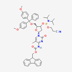 9H-fluoren-9-ylmethyl N-[1-[(2R,5R)-5-[[bis(4-methoxyphenyl)-phenylmethoxy]methyl]-4-[2-cyanoethoxy-[di(propan-2-yl)amino]phosphanyl]oxyoxolan-2-yl]-5-methyl-2-oxopyrimidin-4-yl]carbamate