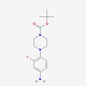 molecular formula C15H22FN3O2 B123999 叔丁基4-(4-氨基-2-氟苯基)哌嗪-1-羧酸酯 CAS No. 154590-35-9