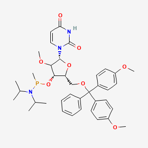 molecular formula C38H48N3O8P B12399918 1-[(2R,4S,5R)-5-[[bis(4-methoxyphenyl)-phenylmethoxy]methyl]-4-[[di(propan-2-yl)amino]-methylphosphanyl]oxy-3-methoxyoxolan-2-yl]pyrimidine-2,4-dione 