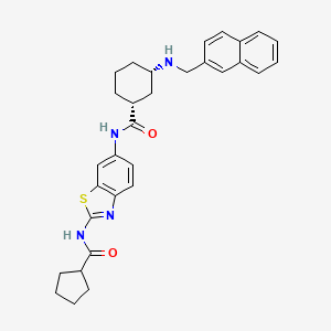 molecular formula C31H34N4O2S B1239992 (1R,3S)-N-[2-(cyclopentanecarbonylamino)-1,3-benzothiazol-6-yl]-3-(2-naphthylmethylamino)cyclohexanecarboxamide 