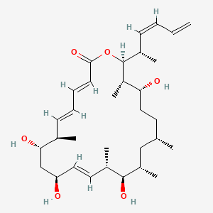 molecular formula C32H52O6 B12399930 (3E,5E,7R,8S,10S,11E,13S,14R,15S,17S,20R,21S,22S)-22-[(2S,3Z)-hexa-3,5-dien-2-yl]-8,10,14,20-tetrahydroxy-7,13,15,17,21-pentamethyl-1-oxacyclodocosa-3,5,11-trien-2-one 