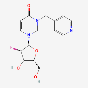 molecular formula C15H18FN3O4 B12400008 1-[(2R,3R,5R)-3-fluoro-4-hydroxy-5-(hydroxymethyl)oxolan-2-yl]-3-(pyridin-4-ylmethyl)-2H-pyrimidin-4-one 