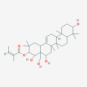 molecular formula C35H56O6 B1240006 Olean-12-ene-3beta,16alpha,21beta,22alpha,28-pentol, 16-(2-methylcrotonate), (Z)- 