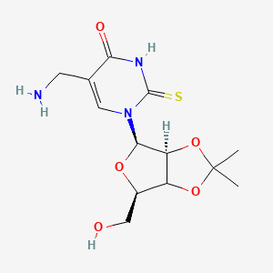 molecular formula C13H19N3O5S B12400124 1-[(3aS,4R,6R)-6-(hydroxymethyl)-2,2-dimethyl-3a,4,6,6a-tetrahydrofuro[3,4-d][1,3]dioxol-4-yl]-5-(aminomethyl)-2-sulfanylidenepyrimidin-4-one 