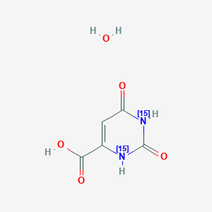 molecular formula C5H6N2O5 B12400171 2,6-Dioxo-1,2,3,6-tetrahydropyrimidine-4-carboxylic acid hydrate-15N2 