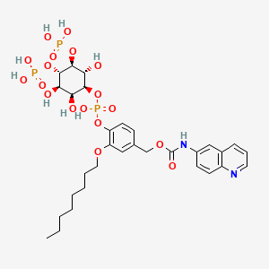 [4-[hydroxy-[(1S,2S,3R,4S,5S,6R)-2,3,6-trihydroxy-4,5-diphosphonooxycyclohexyl]oxyphosphoryl]oxy-3-octoxyphenyl]methyl N-quinolin-6-ylcarbamate