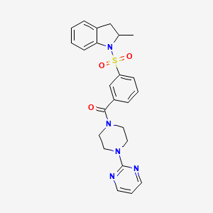 molecular formula C24H25N5O3S B12400188 (3-((2-Methylindolin-1-yl)sulfonyl)phenyl)(4-(pyrimidin-2-yl)piperazin-1-yl)methanone 