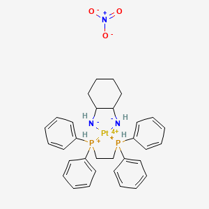 molecular formula C32H38N3O3P2Pt+3 B1240022 Pt(cis-Dach)(dppe)-2NO3 CAS No. 169275-61-0