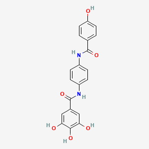 molecular formula C20H16N2O6 B12400282 3,4,5-trihydroxy-N-[4-[(4-hydroxybenzoyl)amino]phenyl]benzamide 