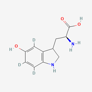 molecular formula C11H14N2O3 B12400409 (2S)-2-amino-3-(4,6,7-trideuterio-5-hydroxy-2,3-dihydro-1H-indol-3-yl)propanoic acid 