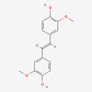 molecular formula C16H16O4 B1240049 1,2-Bis(4-hydroxy-3-methoxyphenyl)ethylene CAS No. 7329-69-3