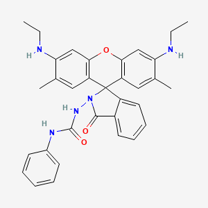 molecular formula C33H33N5O3 B12400538 1-(3',6'-Bis(ethylamino)-2',7'-dimethyl-3-oxospiro[isoindoline-1,9'-xanthen]-2-yl)-3-phenylurea 